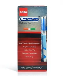 Cello Butterflow Ball Pen 0.7 mm Blue - 12 Pieces