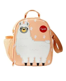 3 Sprouts Lunch Bag Llama - White & Orange