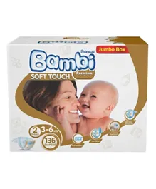 Sanita Bambi Baby Diapers Jumbo Box Size 2 - 136 Pieces