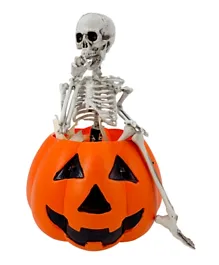 Party Magic Skeleton Sitting on Pumpkin
