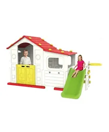 Myts Indoor Playhouse With Slide & Activity Area - Red