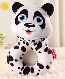 Babyhug Panda Face Rattle and Soft Toy Ring - Black and White