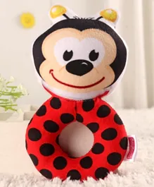 Babyhug Lady Bug Face Rattle and Toy Ring - Red