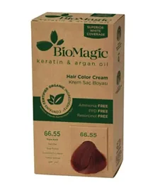 BIOMAGIC Hair Color Cream With Keratin & Argan Oil 66/55 Deep Red - 60mL