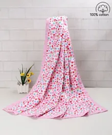 Babyhug Premium 3 Layered Baby Muslin Breathable Blanket Floral Print - Pink