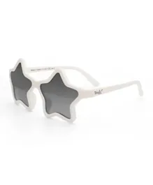 REAL SHADES Star Silver Mirror Lens Sunglasses - Matte White