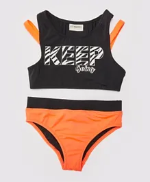 LC Waikiki Bikini With Printed Stretch Fabric Swimsuit - Coral
