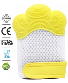 Babyhug Silicone Teether Mitten Glove Mitten Print - Yellow