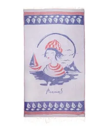 Anemoss Sailor Girl Patterned Turkish Beach & Bath Towel