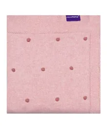 Clevamama Knitted Pom Pom Organic Cotton Baby Blanket - Pink