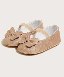 حذاء باليرينا بنقوش الفراشة من مونسون تشيلدرن - ذهبي