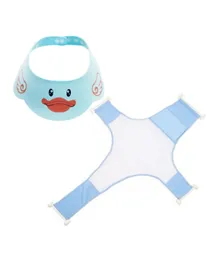 Star Babies Bath Seat Support Net Bathtub With Kids Shower Cap Free - Blue