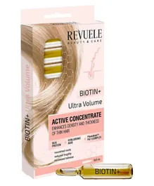 REVUELE Ampoules Active Hair Concentrate Biotin + Ultra Volume Pack of 8 - 5mL Each