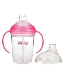 Nuby Unprinted Twin Handle Soft Spout Cup made with Tritan Pink - 240ml