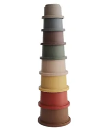 Mushie Stacking Cups Tower Toy Retro - 8 Pieces