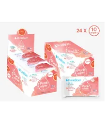 PureBorn Pure Wipes Grapefruit Bundle Pack of 24 - Total 240 Wipes