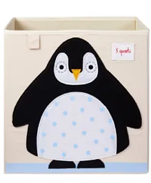 3 Sprouts Storage Box Penguin - Black and White