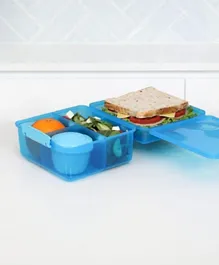 Sistema Lunch Cube Max 2L with Yogurt Pot - Leakproof, BPA & Phthalate Free, Blue, Multi-compartment, Durable