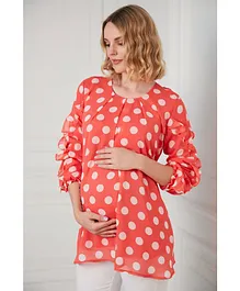 Bella Mama Maternity Top - Coral