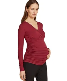 Mums & Bumps - Isabella Oliver Full Sleeves Maternity Top - Red