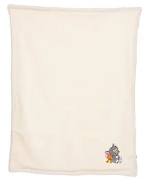 Tom & Jerry Sherpa Infant Blanket - White