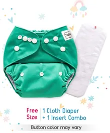 Babyhug Free Size Reusable Cloth Diaper With Insert - Green