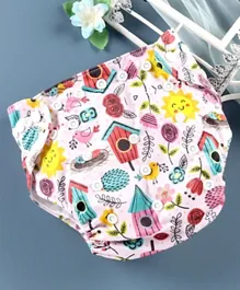 Babyhug Free Size Reusable Cloth Diaper With Insert House Print - Pink