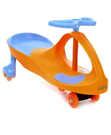 Babyhug Champ Swing Car with Movable Steering - Orange Blue