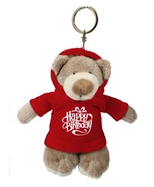 Fay Lawson  Mascot Bear With White Happy Birthday Print Hoodie Red - 12cm