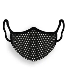 Nomad Mask Polka No Valve Face Mask Black & White - 14 cm Small