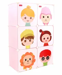 Babyhug 6 Cabinets Detachable Storage Unit Cartoon Print - Pink