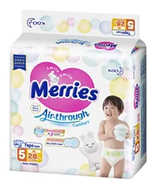 Merries Diapers Tape Jumbo Pack Extra Large Size 5 - 28 Pieces
