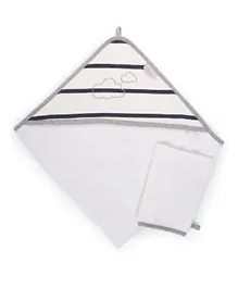 Childhome  Bath Cape and Face Cloth - Jersey Marin