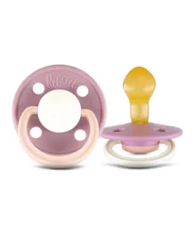 Rebael Fashion Natural Rubber Round Pacifier Size 2 Pack Of 2 - Tornado Pearly Rhino & Misty Pearly Poodle