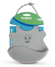 BAYBEE Baby Silicone Waterproof Bib - Grey