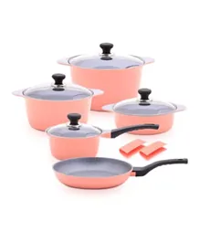 Balzano Nonstick Dura Cookware Set Pink - 10 Pieces