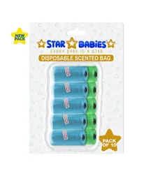 Star Babies Scented Bag Blister Green & Blue - Pack of 10