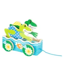 Melissa & Doug Wooden First Play Friendly Frogs Pull Toy - Multicolor