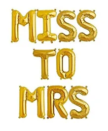 Party Propz Golden Foil Miss To Mrs Balloons - Pack of 1