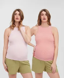 Vero Moda Maternity 2 Pack Sleeveless Maternity Top - Parfait Pink