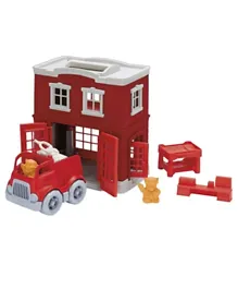 Green Toys Fire Station Playset - Red