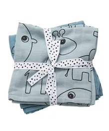 Done By Deer Swaddle Pack of 2 Contour - Blue
