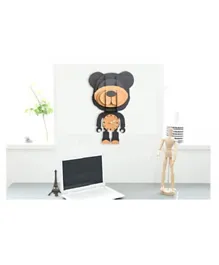 Factory Price Large Wooden 3D Bear Wall Clock - Black