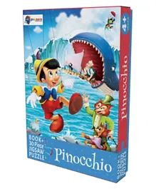 Pinocchio 30 Piece Jigsaw Puzzle With Reading Book - English