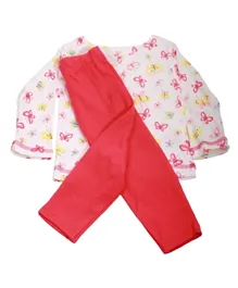 Tiny Hug 2 Piece Butterfly Pajama Set - Red