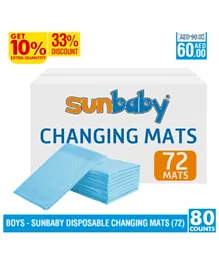Sunbaby Disposable Changing Mats Pack of 72 - White