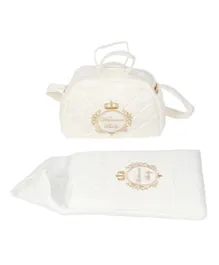 Little Angel Baby Sleeping Bag With Diaper Bag - Gold/Cream