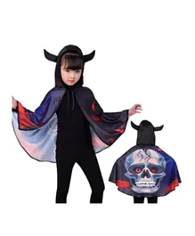 Brain Giggles Halloween Kids Cape with Devil Horns - Skull
