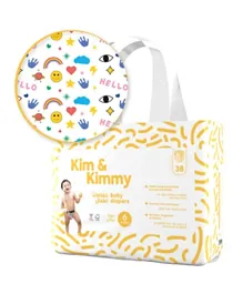 Kim&Kimmy Funny Icons Diapers Size 6, 15-20kg, 38 Pack - 12hr Leak Protection