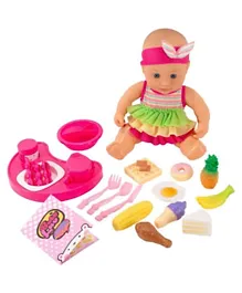 Baby Lov Doll with Learning N Play Feeding Set - Multicolor
